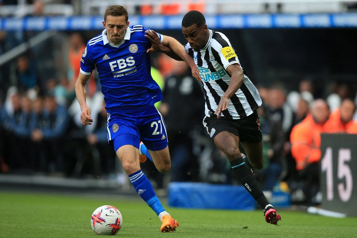 Timothy Castagne playing for Leicester against Newcastle